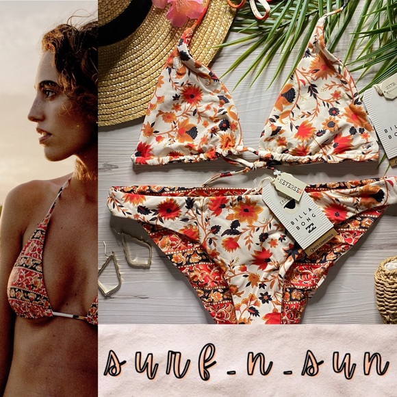 Billabong 🍉 Boho Swept Away Reversible Multi Way Tri Bikini Top | Tropic Bottoms - Picture 2 of 16